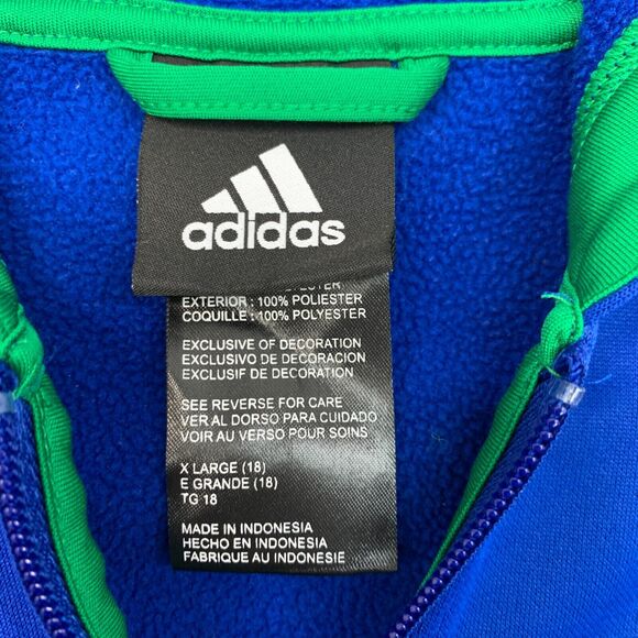 Adidas Hoodie Boys XL Extra Large Surf Fleece Lined Full Zip Long Sleeve Pockets - Picture 5 of 12